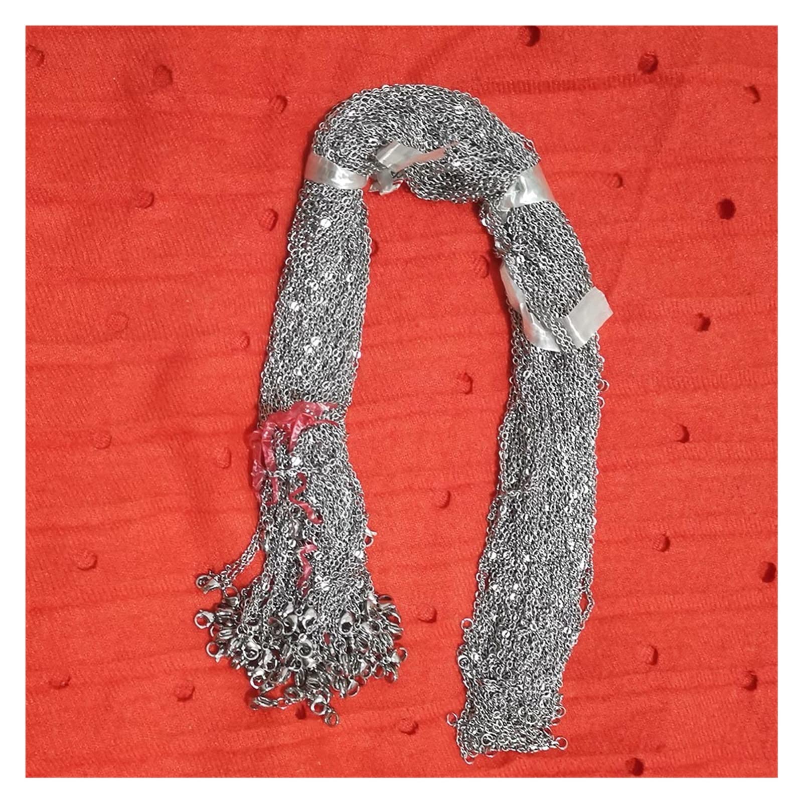 Naszyjnik ze stali nierdzewnej o powierzchni 45 cm zapięcie homara 45 cm majsterkowanie Akcesoria do biżuterii 100 sztuk/partia wanglan