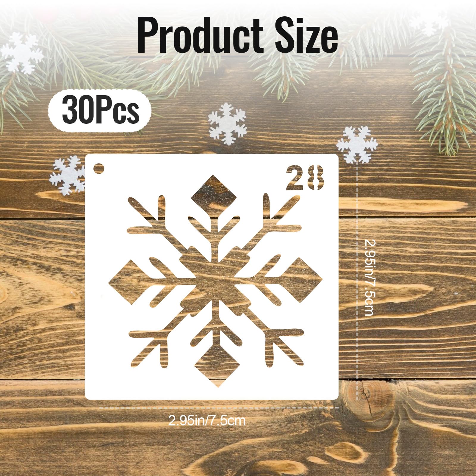 24 Weihnachts Schablonen Set - Wiederverwendbare Malschablonen 7x7cm Für Fensterdekoration