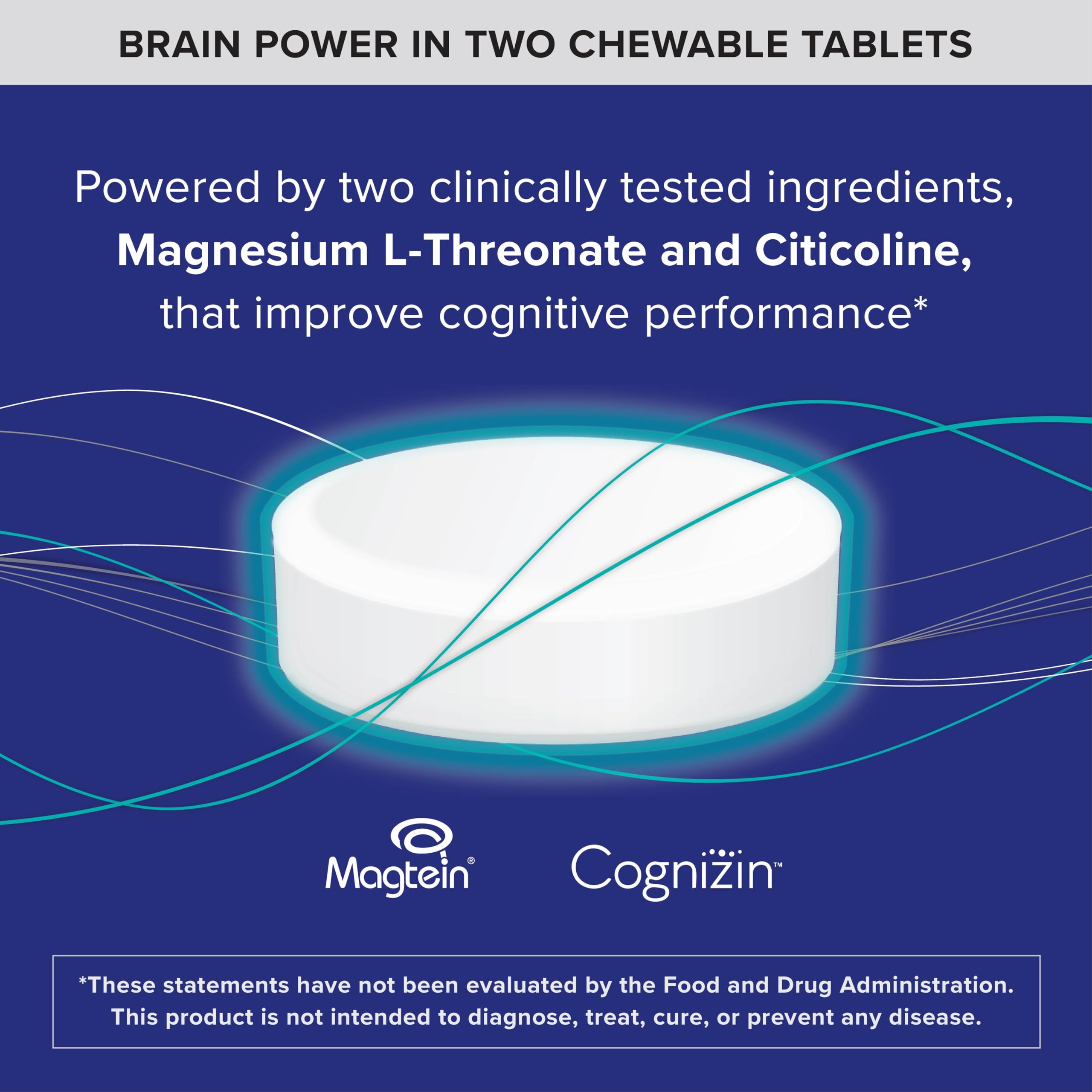 Qunol Brain Health Memory Plus Chewable w/Magtein, Cognizin & VIT B6, 60ct — Amazon image 3