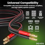 GearIT Kabel głośnikowy 14 AWG z wtyczkami bananowymi (2 sztuki, 16 stóp – 2 m) przewód bananowy o grubości 14 Ga do dźwięku przestrzennego Bi-Wire Bi-Amp HiFi – 99,9% miedź OFC, pozłacane końcówki –