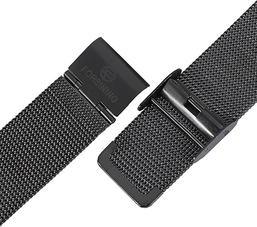 Miniatura 5 de FORSINING Reloj mecánico popular de esqueleto de malla de acero inoxidable ultrafino para hombre