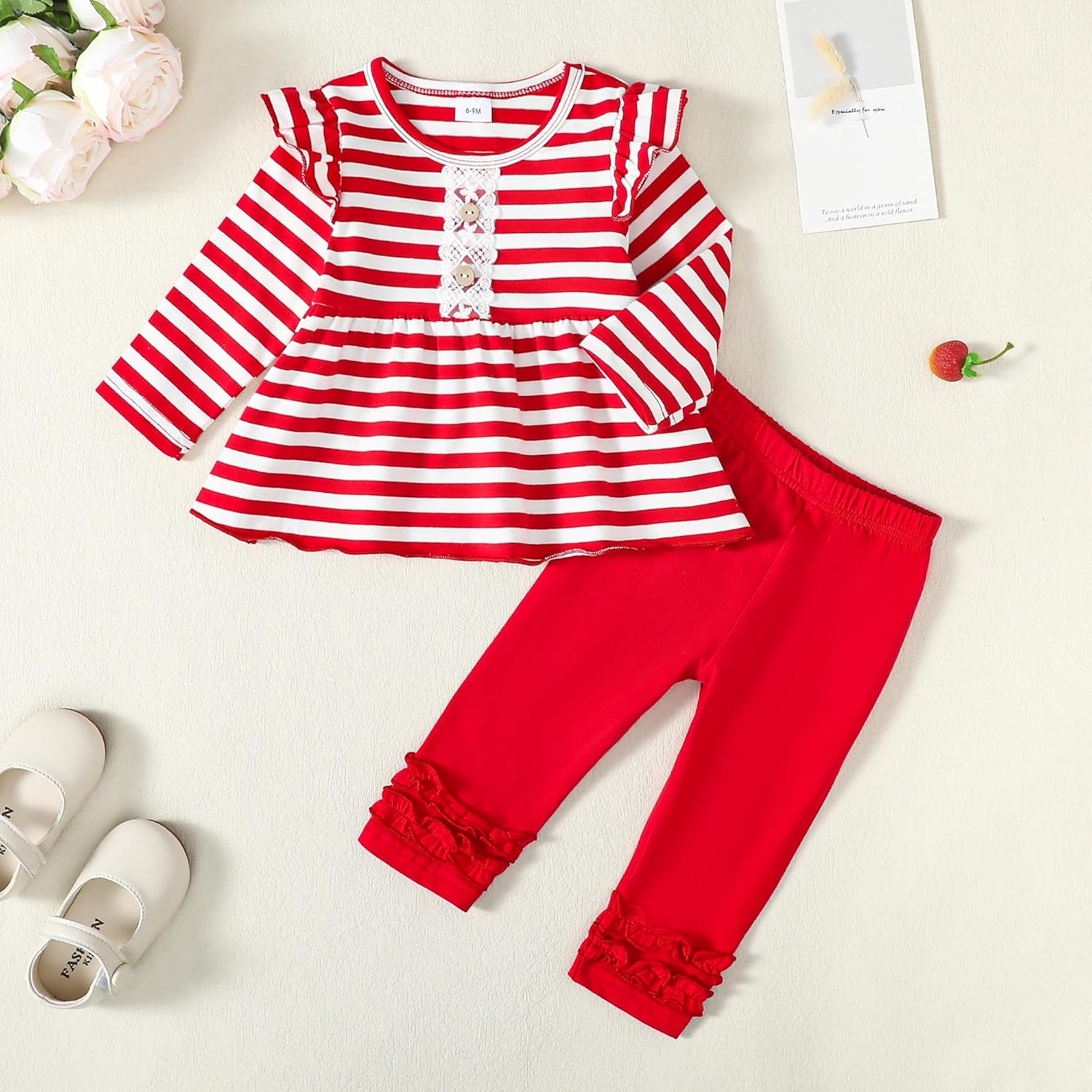 Baby Girl Clothes Toddler Girl Outfits Ruffle Shirt Pants Cute Infant Outfit Set Baby Girl Fall Winter Clothes - Image 2