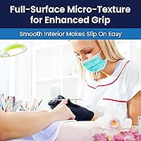 Vista 4 de Adenna PHM910 Phantom 6 Mil Guantes de Látex Libres de Polvo, Grado Médico, Negros, X-Pequeño, Caja de 100