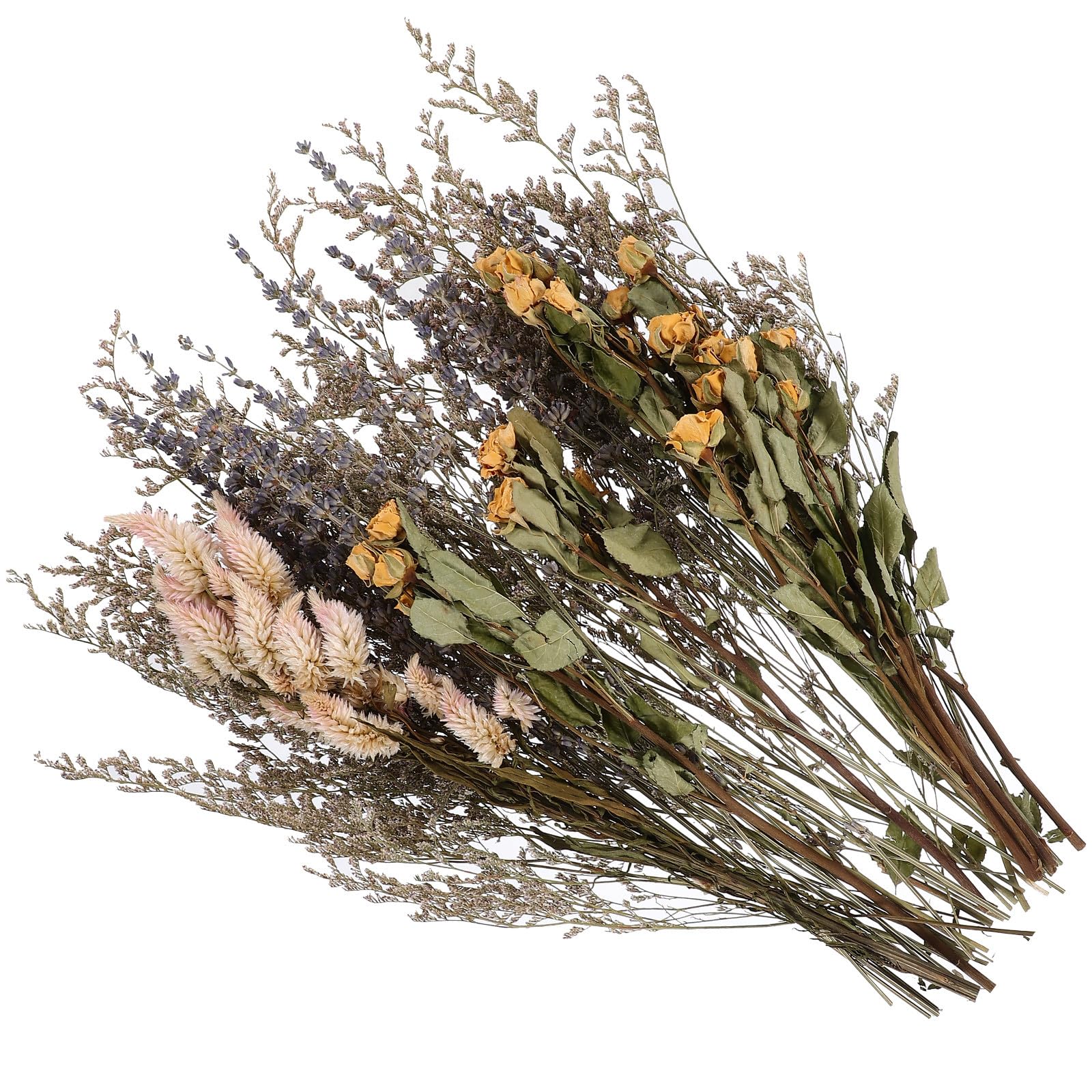 iplusmile Ramo de Rosas y Lavanda Secas para Decoración de Jarrones, Flores Preservadas Vintage para Uso en Bodas y Hogar, Manojo Ligero Material Natural