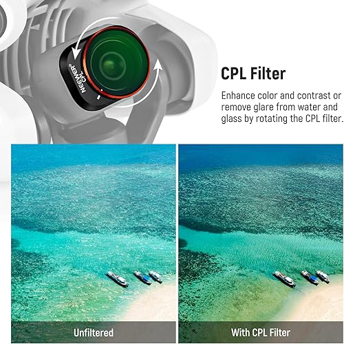Miniatura 45 de NEEWER Juego de filtros ND/PL compatibles con DJI Mini 4 Pro, 6 unidades UV CPL ND8/PL ND16/PL ND32/PL ND64/PL Polarizador de densidad neutra
