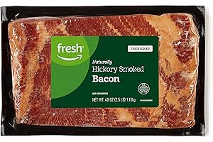 Savor the Smoky Goodness: Amazon Fresh Thick Sliced Hickory Smoked Bacon