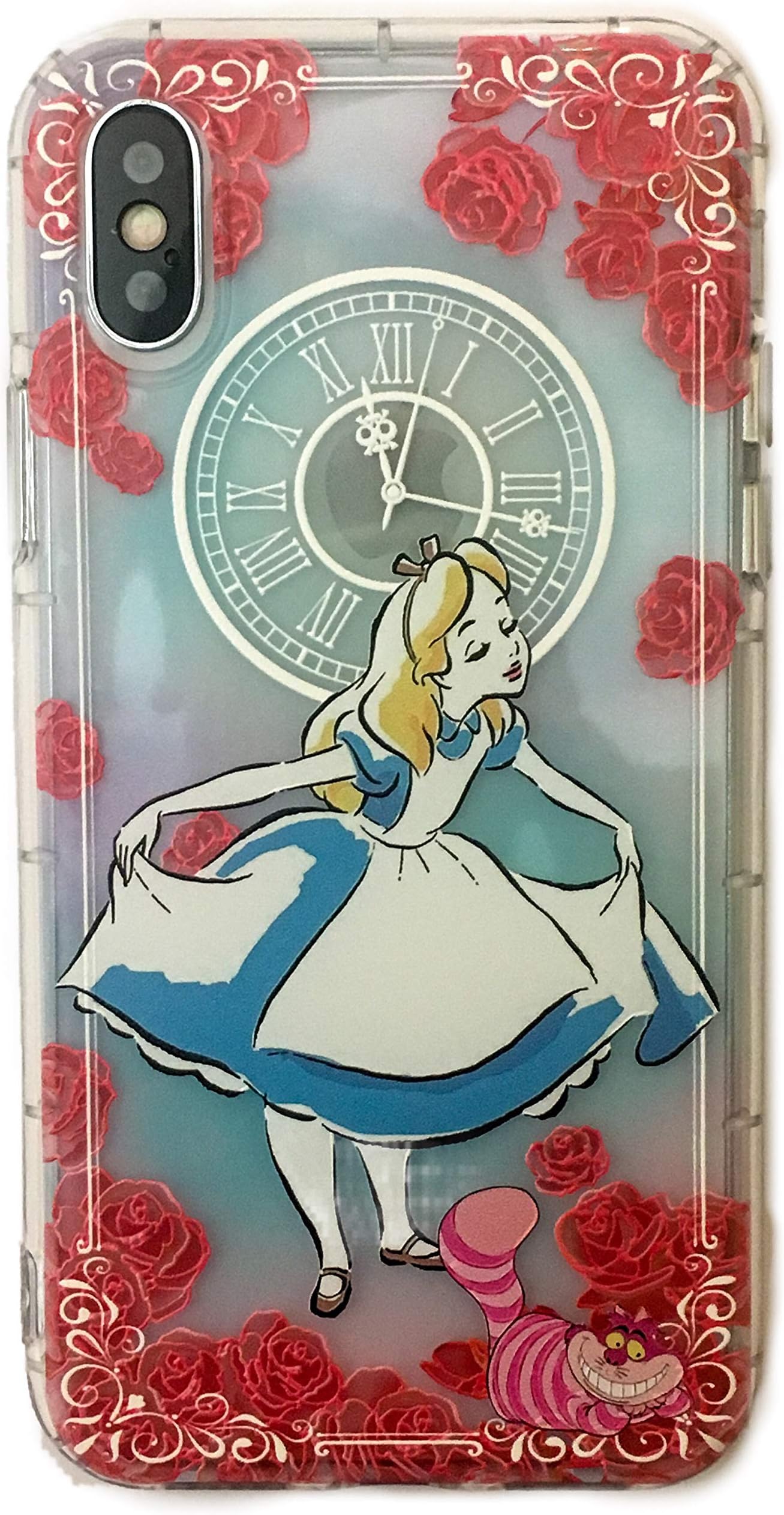 Phone Kandy® Embossed Anti Bump Shockproof Drop proof Clear Transparent Cute Cartoon TPU Silicone Case & Screen Guard (EMB01) PRIME (iPhone X or XS 10, White Alice)