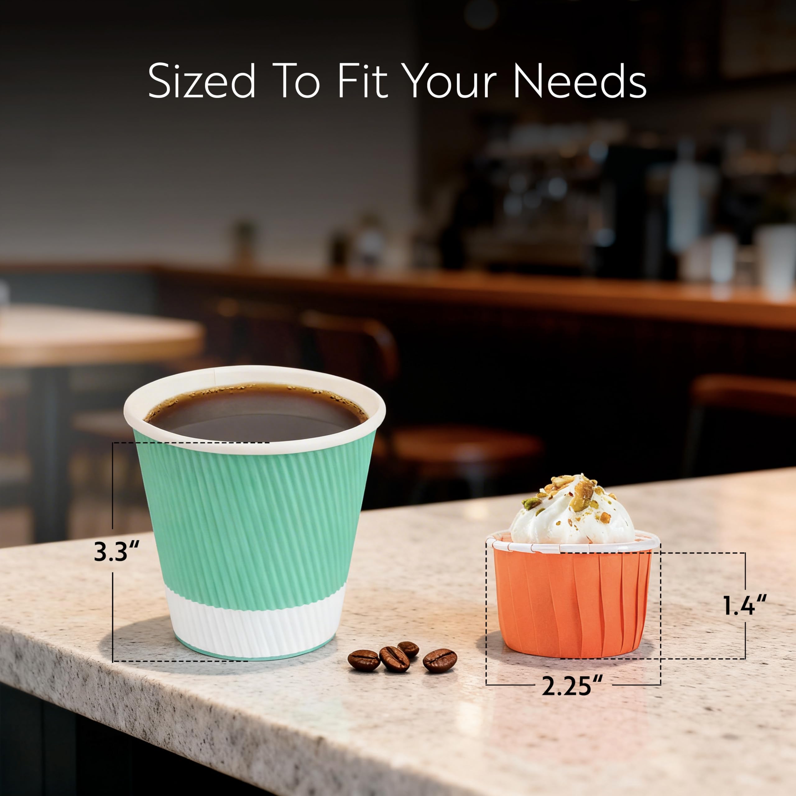 Restaurantware Panificio - Vasos para hornear de 1.6 onzas, 200 envoltorios plisados para cupcakes, listos para horno, desechables, papel naranja, para bodas, cumpleaños y más