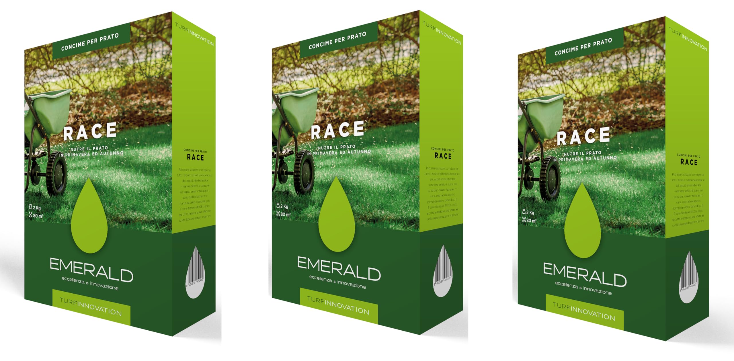 Emerald RACE Turf Innovation,CONCIME DI SPINTA VEGETATIVA Fertilizzante Granulare Primaverile e Autunnale,2kg (80mq) (3)