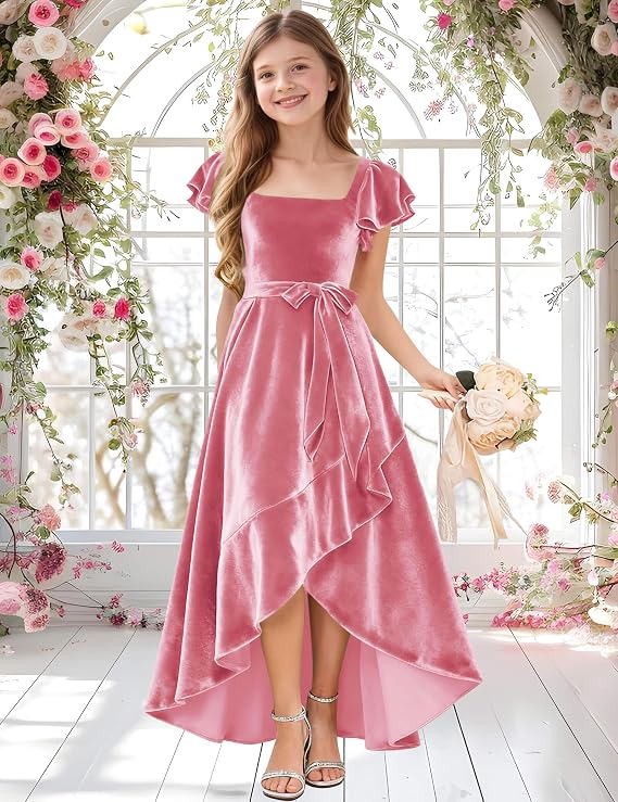 junior bridesmaid velvet dress Velvet Junior Bridesmaid Dress