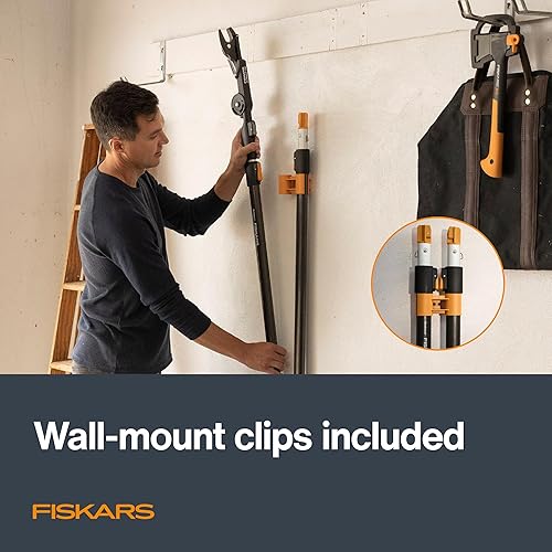 Vista 11 de Fiskars XtendControl 16' Tree Pruner Kit with Rotating Pruner Head, 15" X3 Double-Hooked Saw, Two 4-8 Ft Extension Poles, Cuts Branches up to 1.25