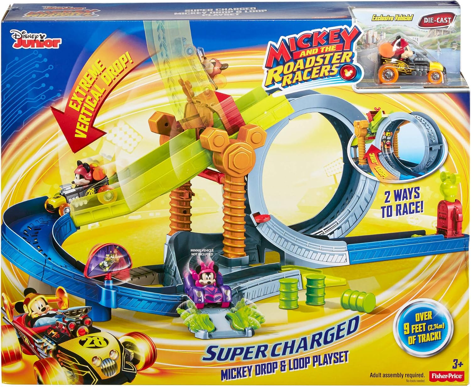 Fisher-Price Disney Mickey & the Roadster Racers, Super Charged Mickey Drop & Loop Playset