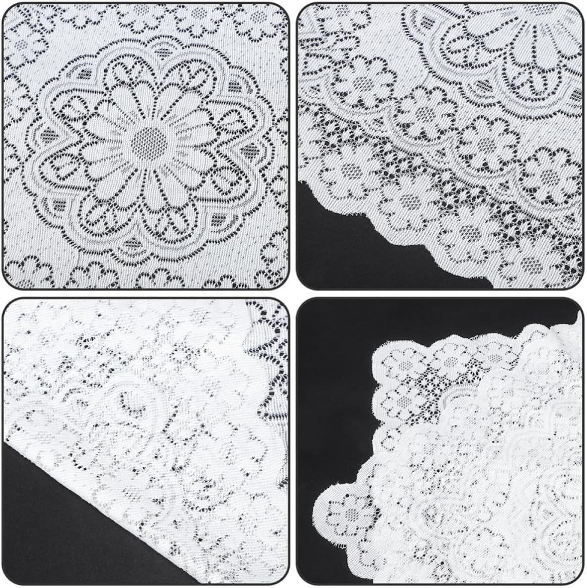 Healifty Elegant Lace Table Cover Protective Cover for Appliances White