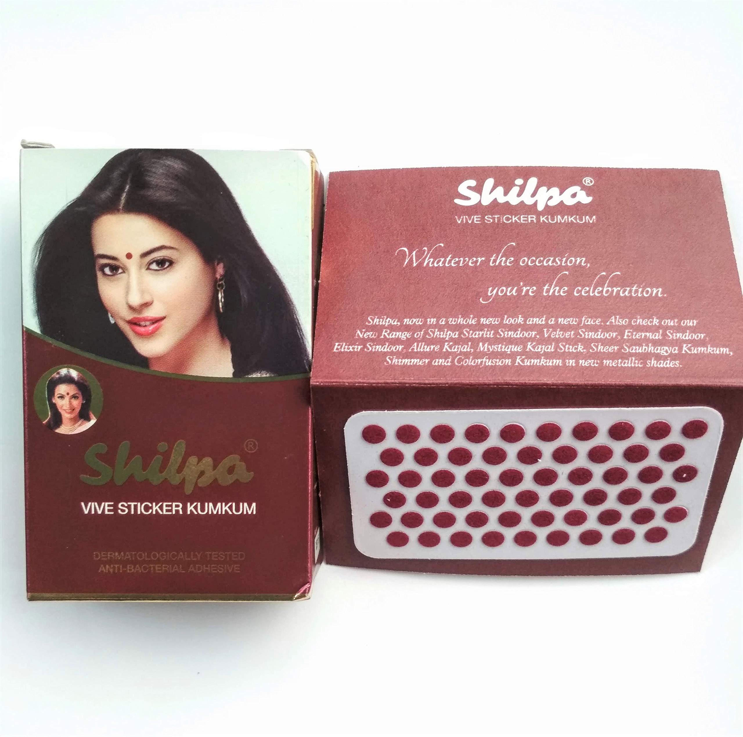 ShilpaVive Bindi Kumkum Sticker (Your_Shop) Deep Red- 6 (Pack of 15 Unit)
