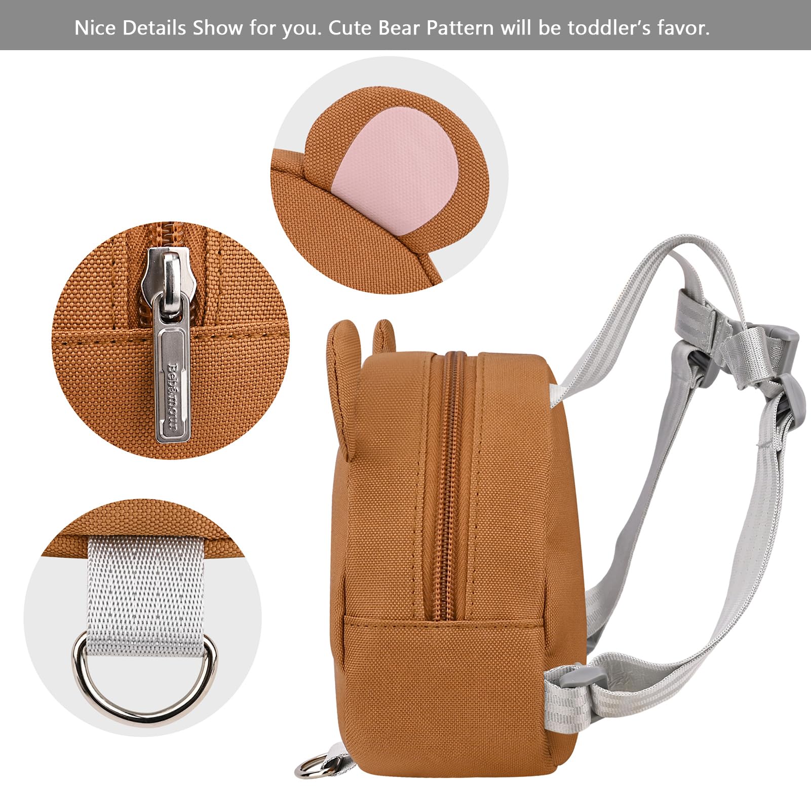 Bebamour Animal Toddler Backpack z wodzami bezpieczeństwa Mini torba ze smyczą dla dzieci Przenośny plecak z szelkami dla chłopców i dziewcząt