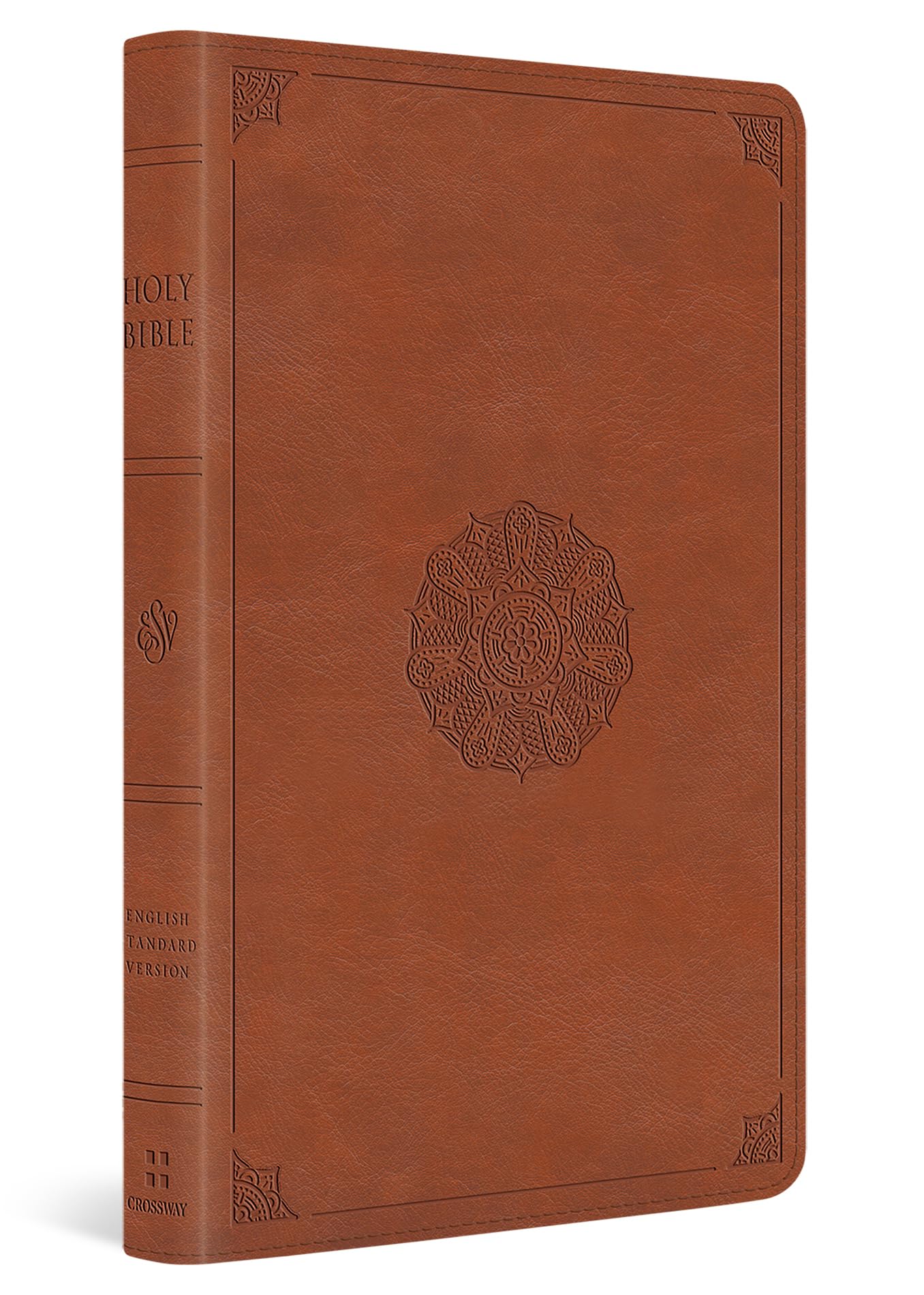 ESV Large Print Thinline Bible (TruTone, English Saddle, Emblem Design): English Standard Version, English Saddle, Trutone, Emblem Design, Large Print, Thinline, With Ribbon Marker