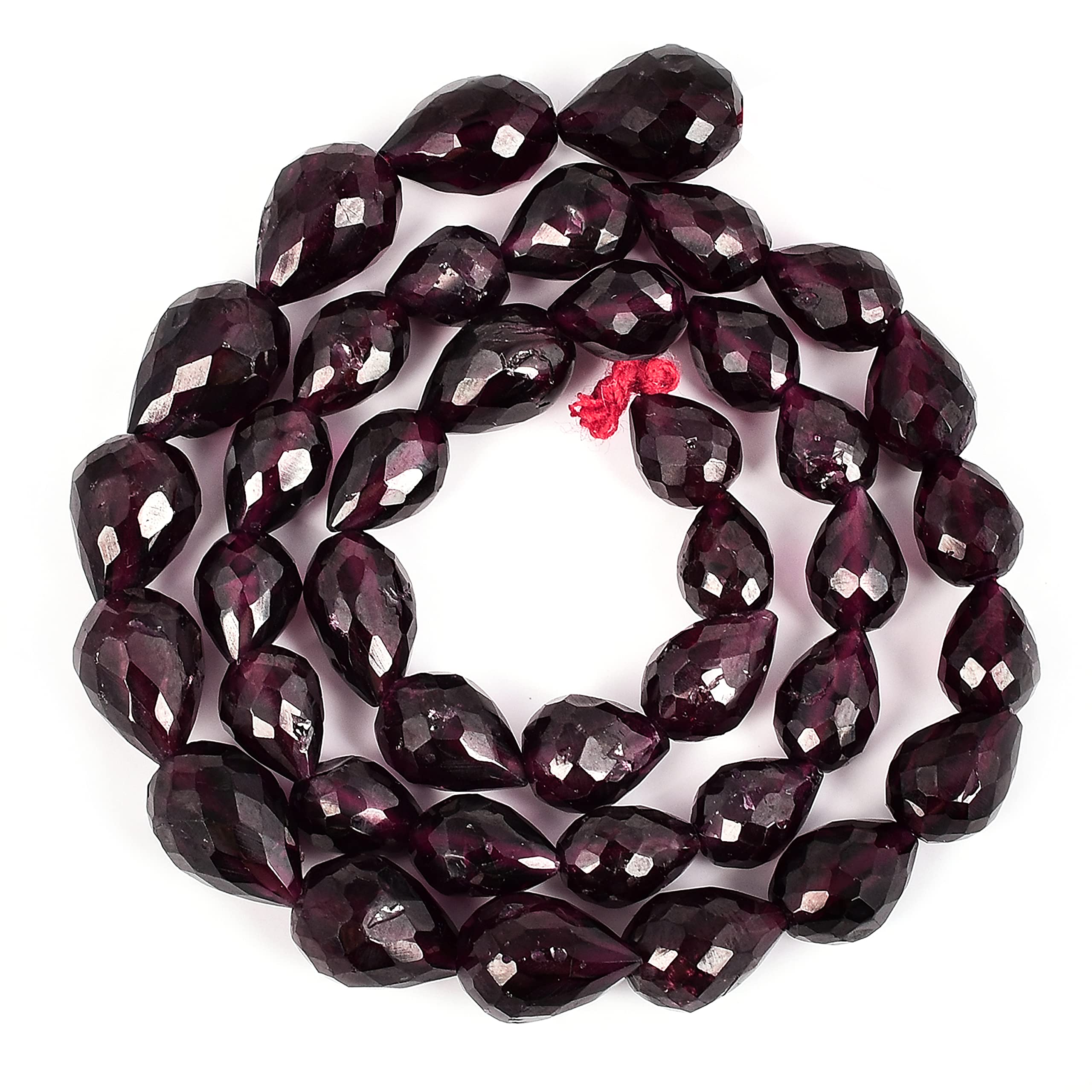 Natural Garnet Gemstone (6mm) Drop Beads Strand for Jwelery Making DIY- (14") 1 Strand Bracelet, Necklace