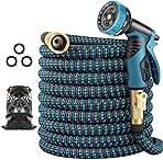 200 ft Expandable Garden Hose w/10 Functions Spray Nozzle, Water Hoses with 3/4