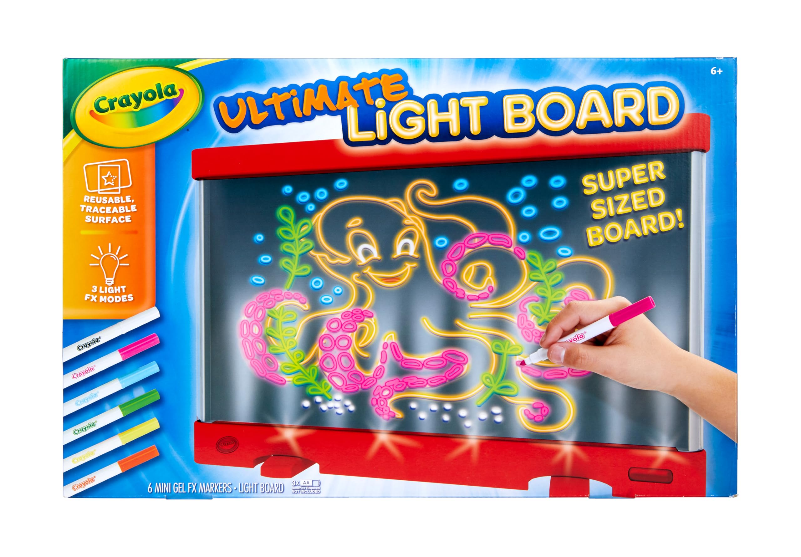 CRAYOLA Ultimate Light Board | Lights Up with 3 Fun Effects | Reusable and Traceable Surface | Ages 6+