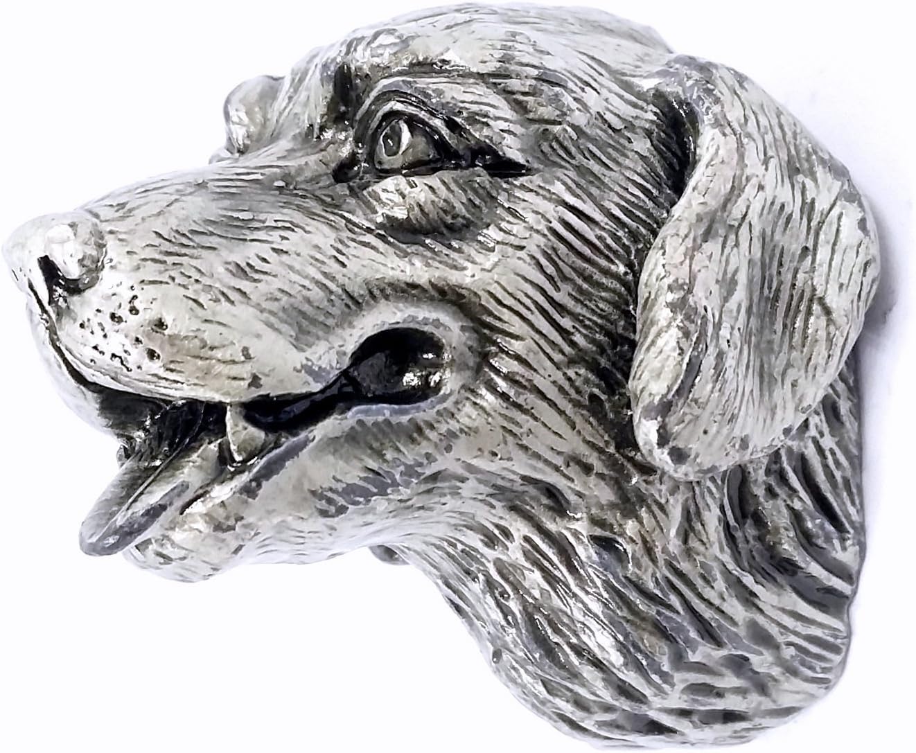 LBFEEL Pewter Cabinet Pulls Vintage Dog Head Cabinet Knob Handle Drawer Pull Antique Silver Animal Dresser Knob Cupboard Pulls Hardware (1 Piece, Antique Silver, Dog knob)