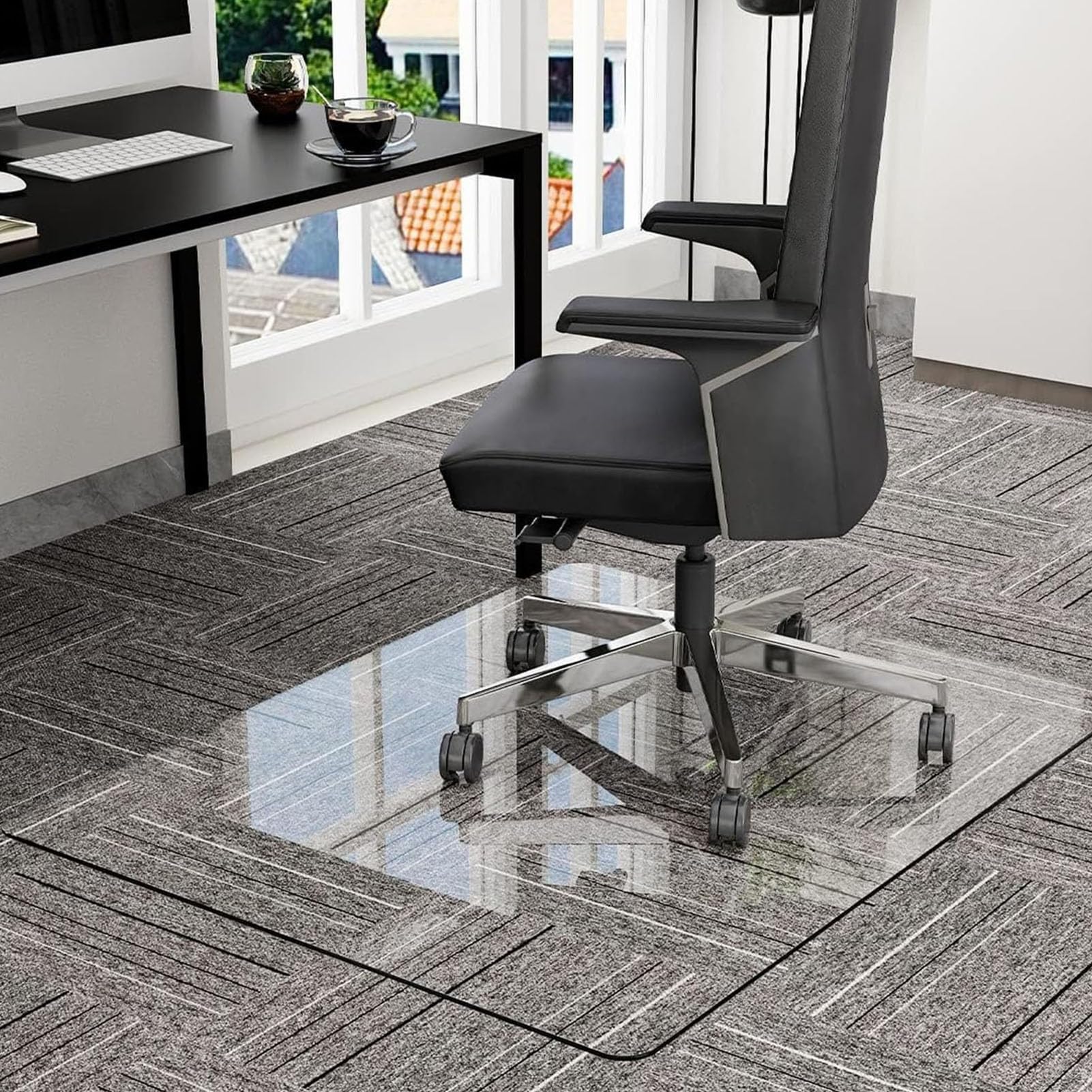 Tapete transparente antideslizante de PVC para silla, protector de suelo impermeable para alfombras y suelos duros, tapete de oficina, duradero, transparente, protector de parquet y laminado