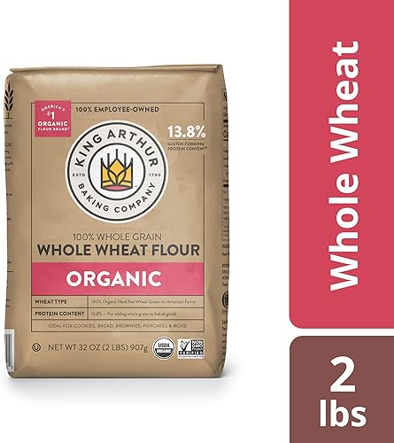 Miniatura 2 de King Arthur 100 Organic Whole Wheat Flour 100 Whole Grain Non-GMO Project Verified 2 Pounds Pack of 12