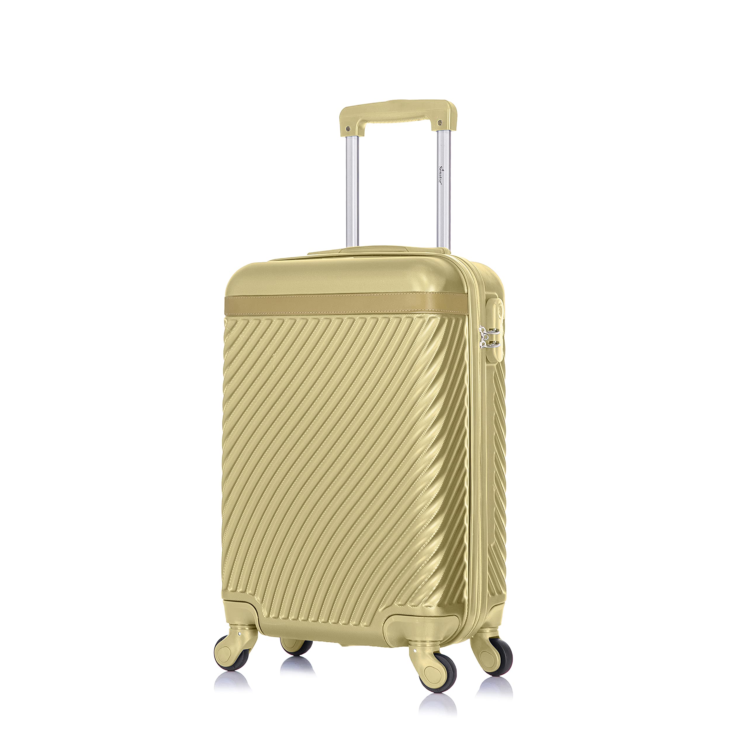 Sponsored Ad – Senator Lightweight Hard Case luggage ABS carry on suitcase with 4 Quite Spinner wheels KH1065 (Carry-On 20-Inch, Tea Green)