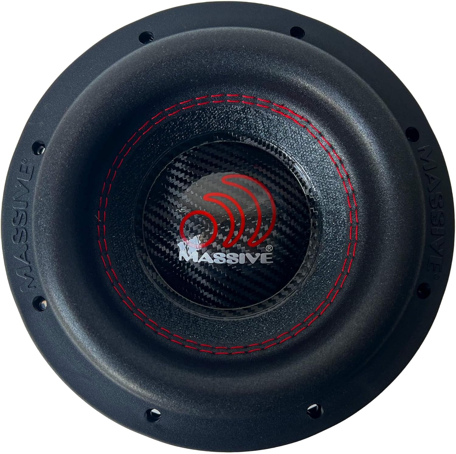 Massive Audio H84X Subwoofer top view showing the cone, surround, and mounting holes