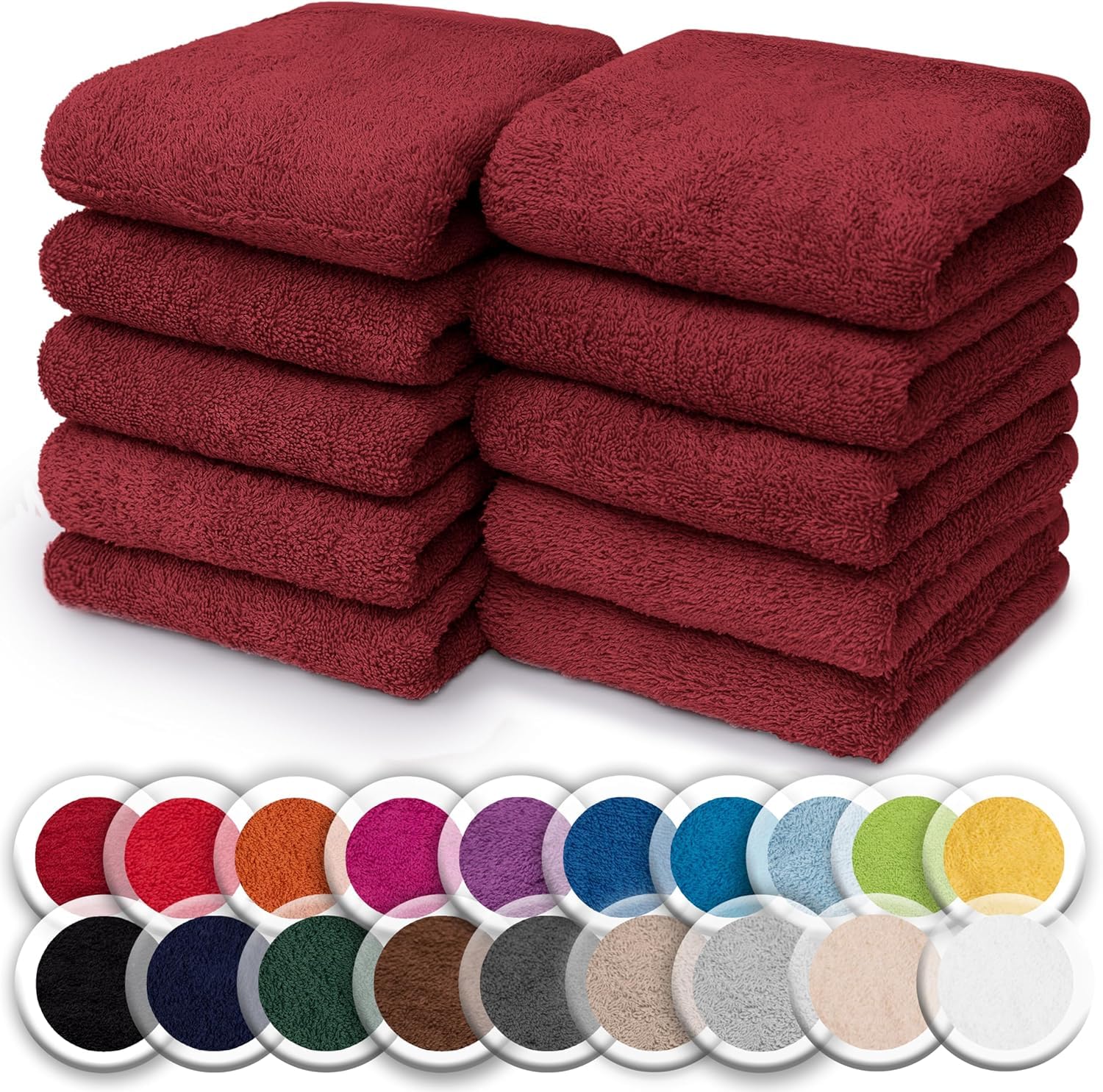NatureMark Juego de 10 toallitas de Rizo para Cara y Manos – 100% algodón, Suaves y absorbentes – 30×30 cm, Verde Oscuro — view 16
