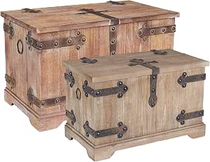 Household Essentials Victorian Style Decorative Trunk Set of 2
