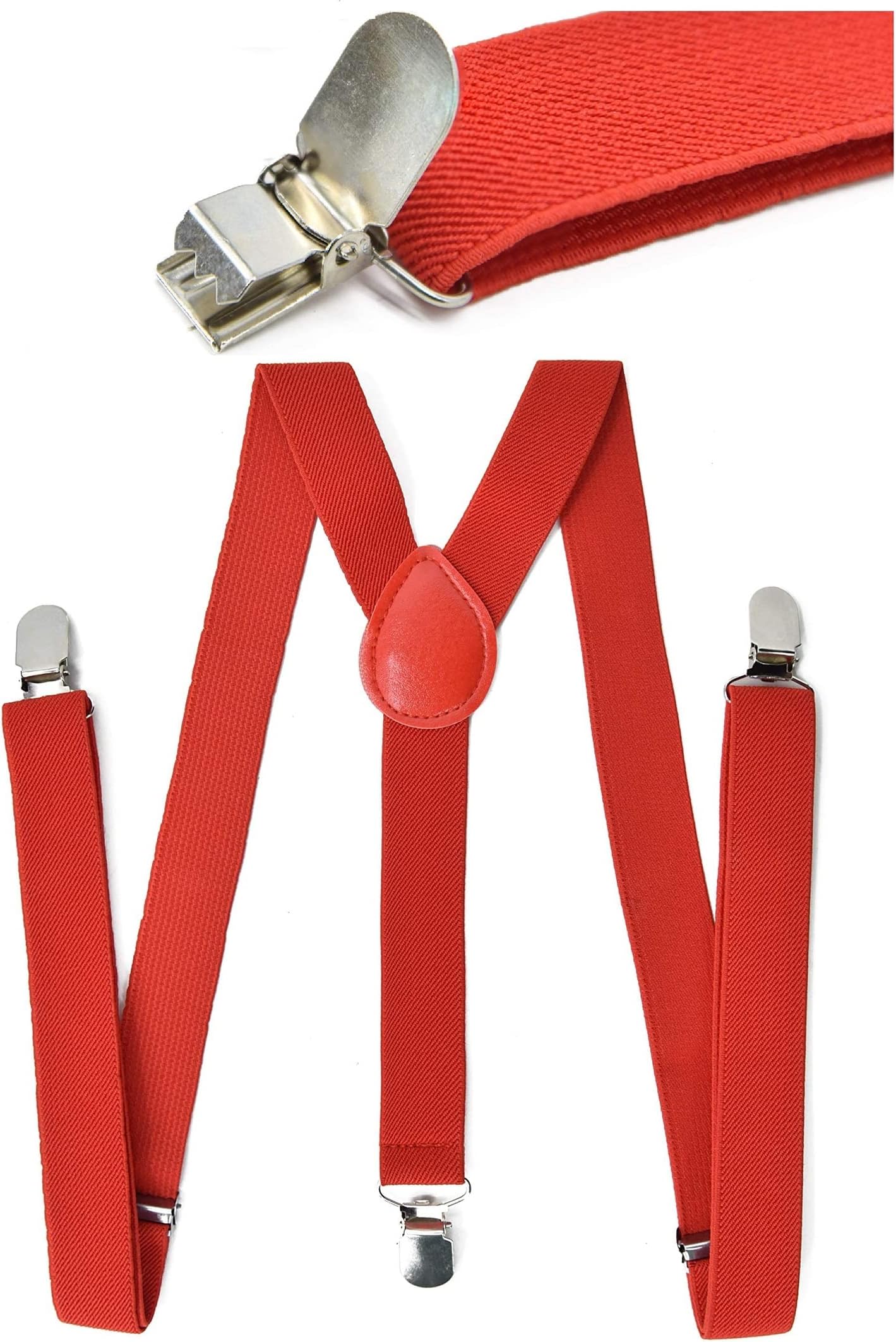 Anime Cosplay Suspenders Red Y Shape with Strong Clips for Mens and Women Costume Accessory