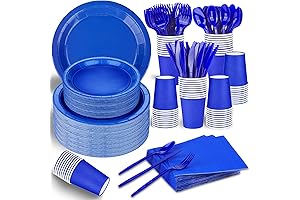 Budget-Friendly Party Essentials: TWOWYHI 228-Piece Blue Party Supplies Kit