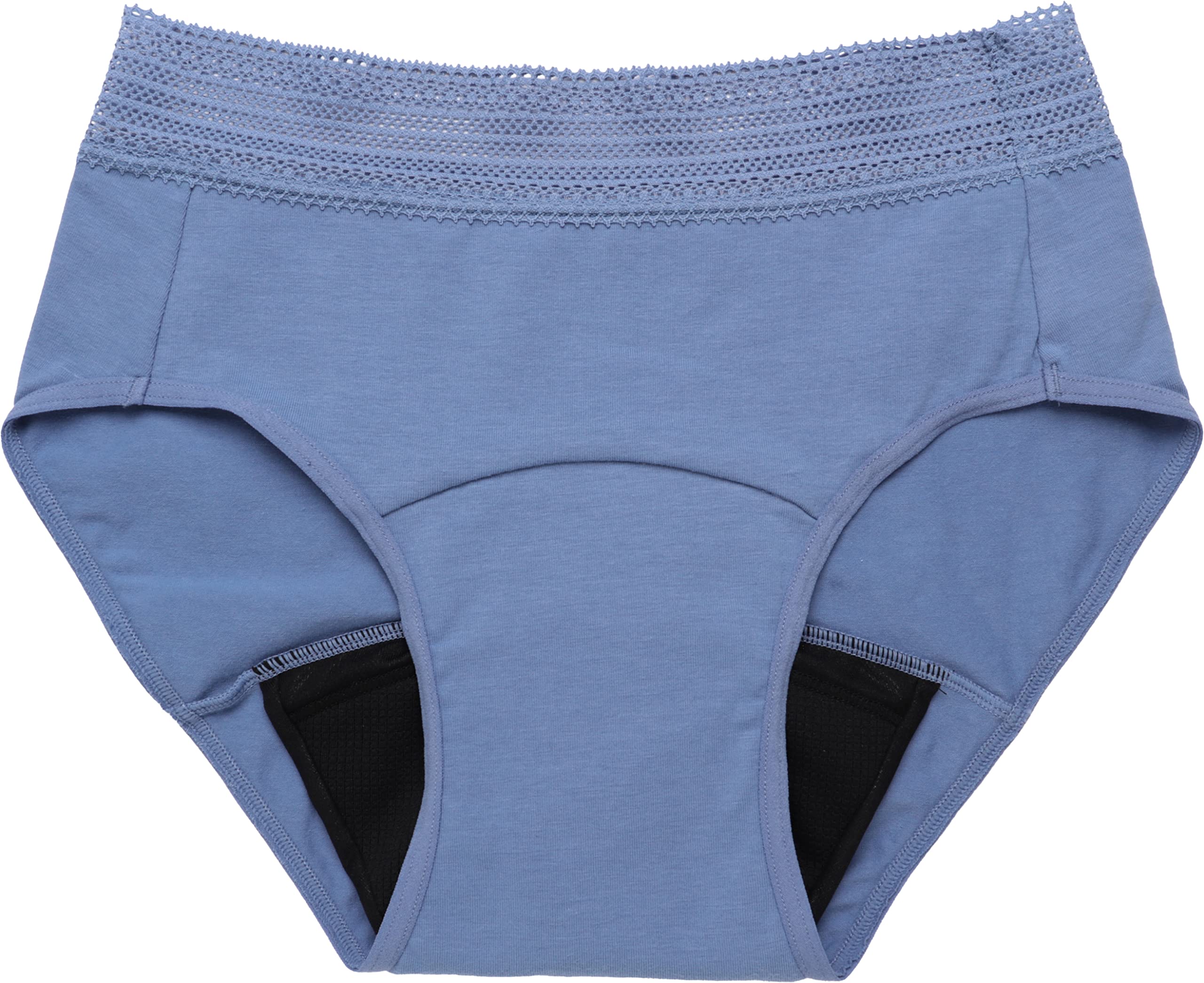 [インナーウェア三恵] 吸水サニタリーショーツ サニタリーパンツ《10回洗濯しても吸水量に変化なし！》下着 パンツ レース ショーツ 生理 生理ショーツ 生理パンツ【ブルー/LL】