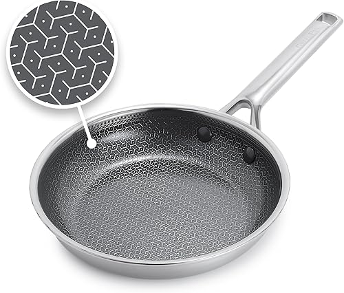 GreenPan Sartén híbrida antiadherente de acero inoxidable de 8 pulgadas, APEX Tri-Ply Thermobond sin PFAS, compatible con inducción y todas las