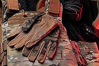 Vista 7 de Glove Station The Impulse 1.0 Tactical Gloves for Men with Touchscreen Compatibility – Suede Leather & Spandex Shooting Gloves for Motorcycle