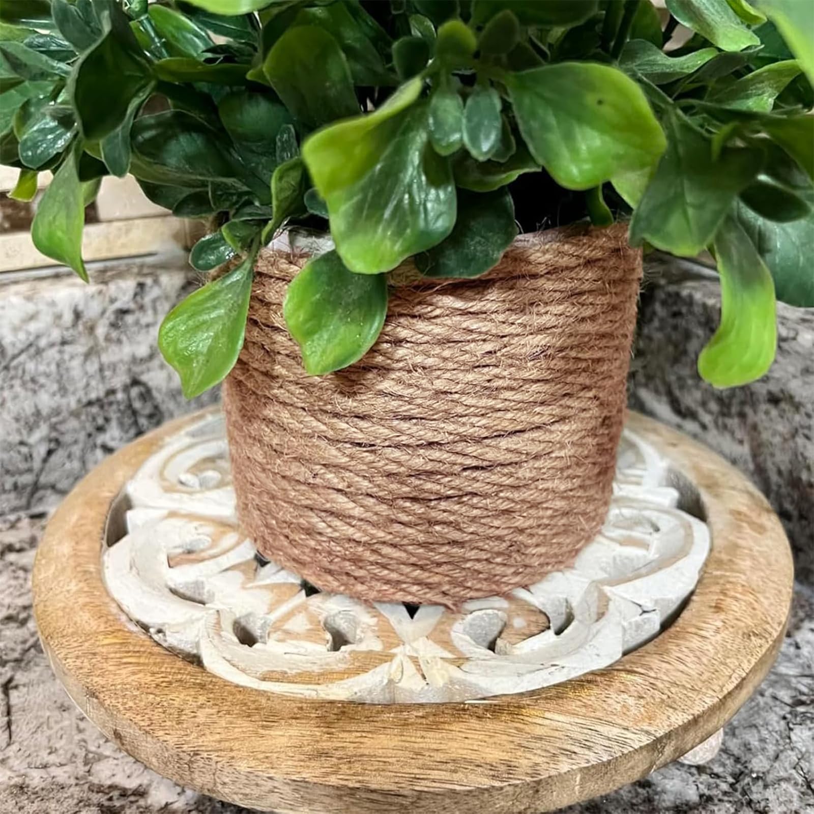 20 m x 12 mm naturalna lina jutowa, 4 sznurki juty, skr?cona lina jutowa, pleciona lina konopna, sznurek jutowy do majsterkowania, pakowania, wi?zania ogrodu, dekoracji