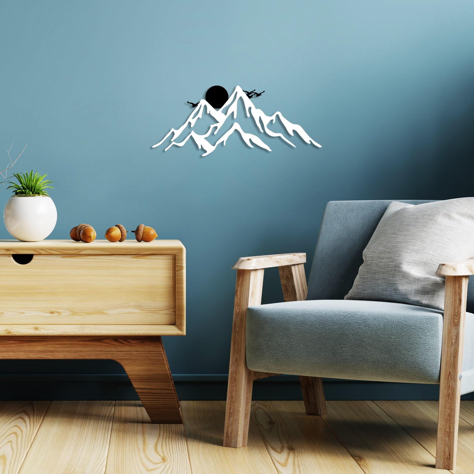 Stylish Decorative Metal Wall Accessory, 50 x 21 cm, 100% Metal (1.5 mm), Black & White Design, Easy Wall Mounting, Perfect for Home Decor