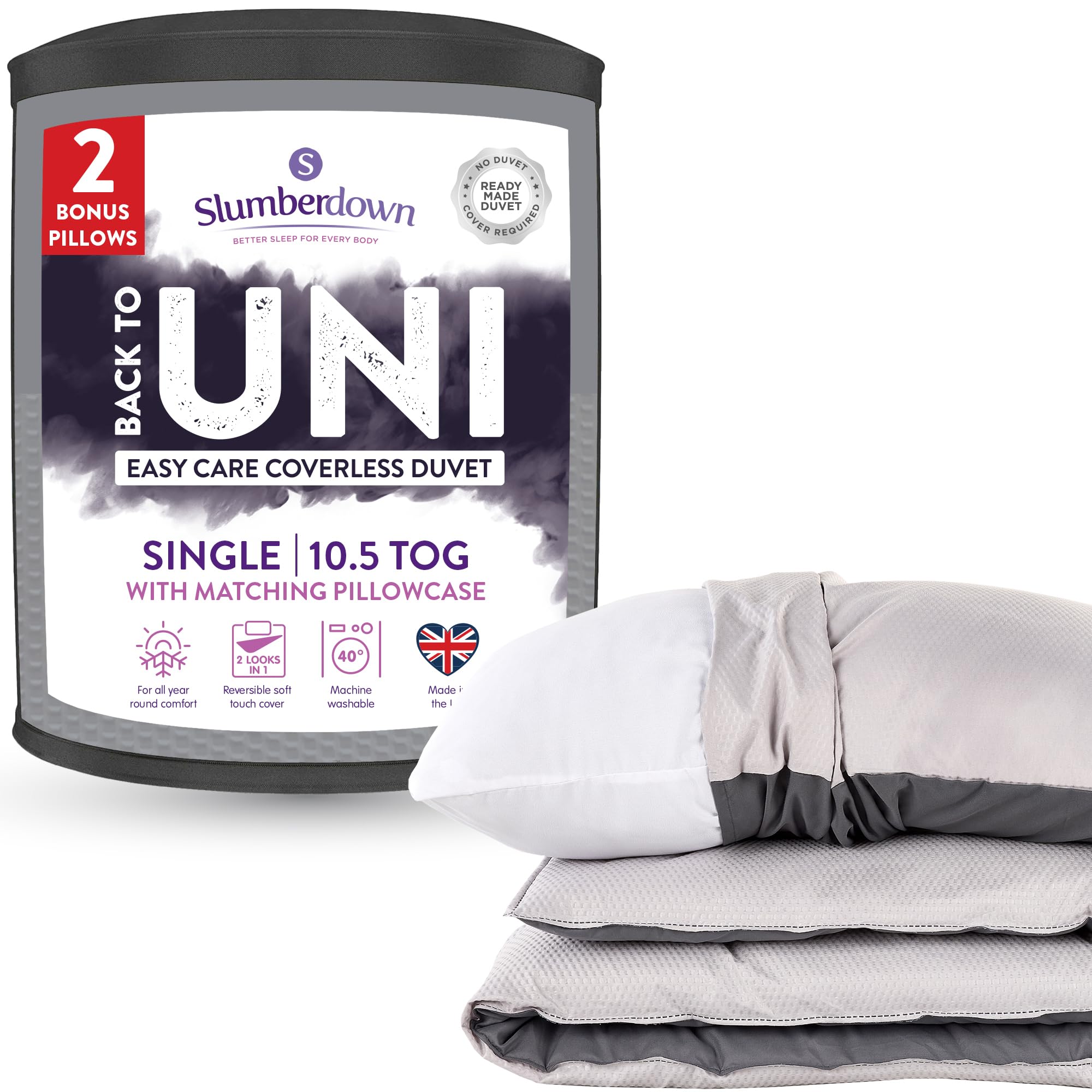 Slumberdown Coverless Comfort Waffle 10.5 Tog Bedding Bundle