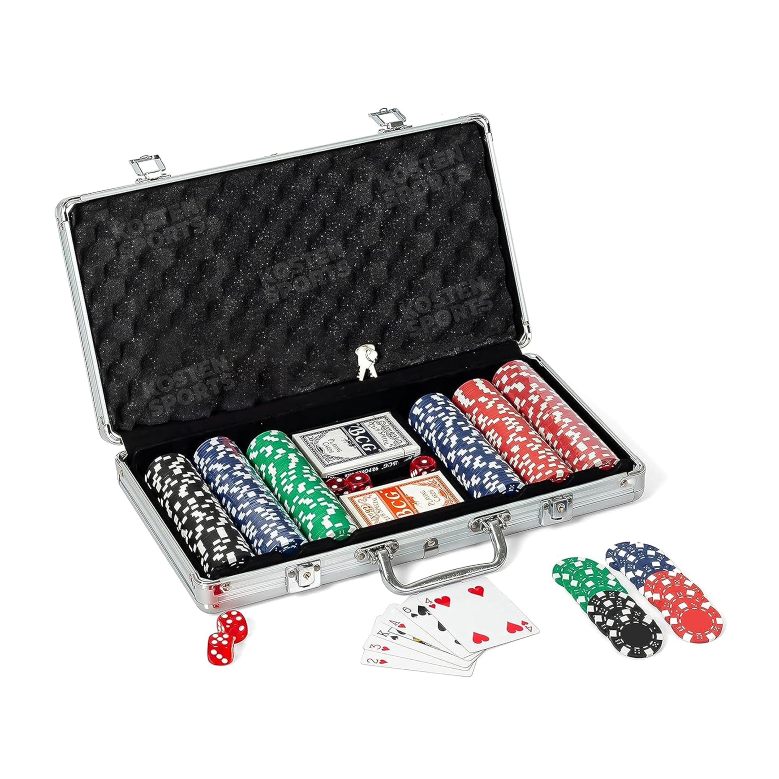 300 Piece Poker Chips Set with Aluminum Case – Professional Grade Casino Quality Chips, Complete Poker Set for Home & Party Games