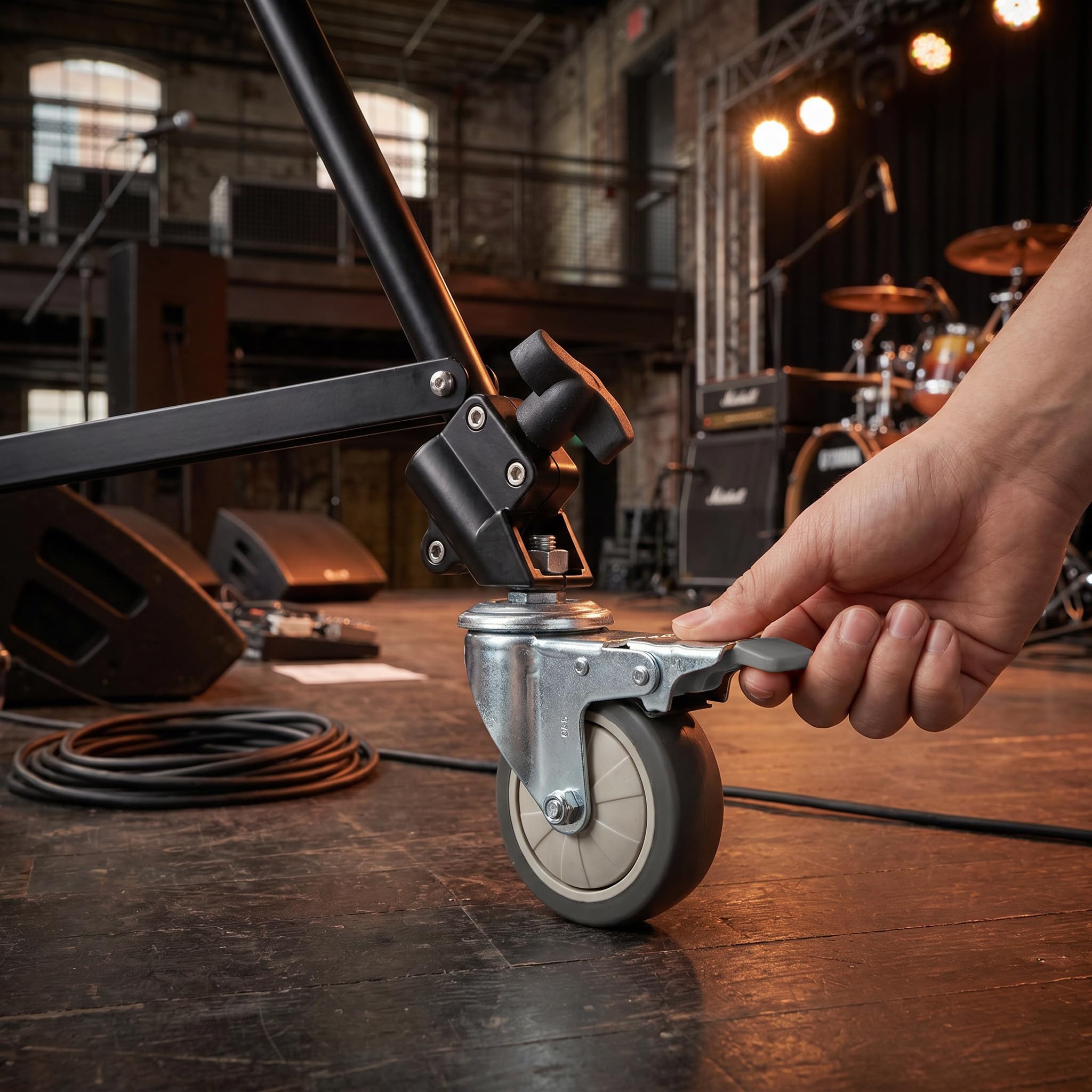 Hemobllo Soporte para Micrófono y Altavoz Función Dual Integrada 3 Piezas Ruedas Deslizantes, Estructura de Plástico y Metal Adecuado para Estudio de Fotografía y Educación Musical