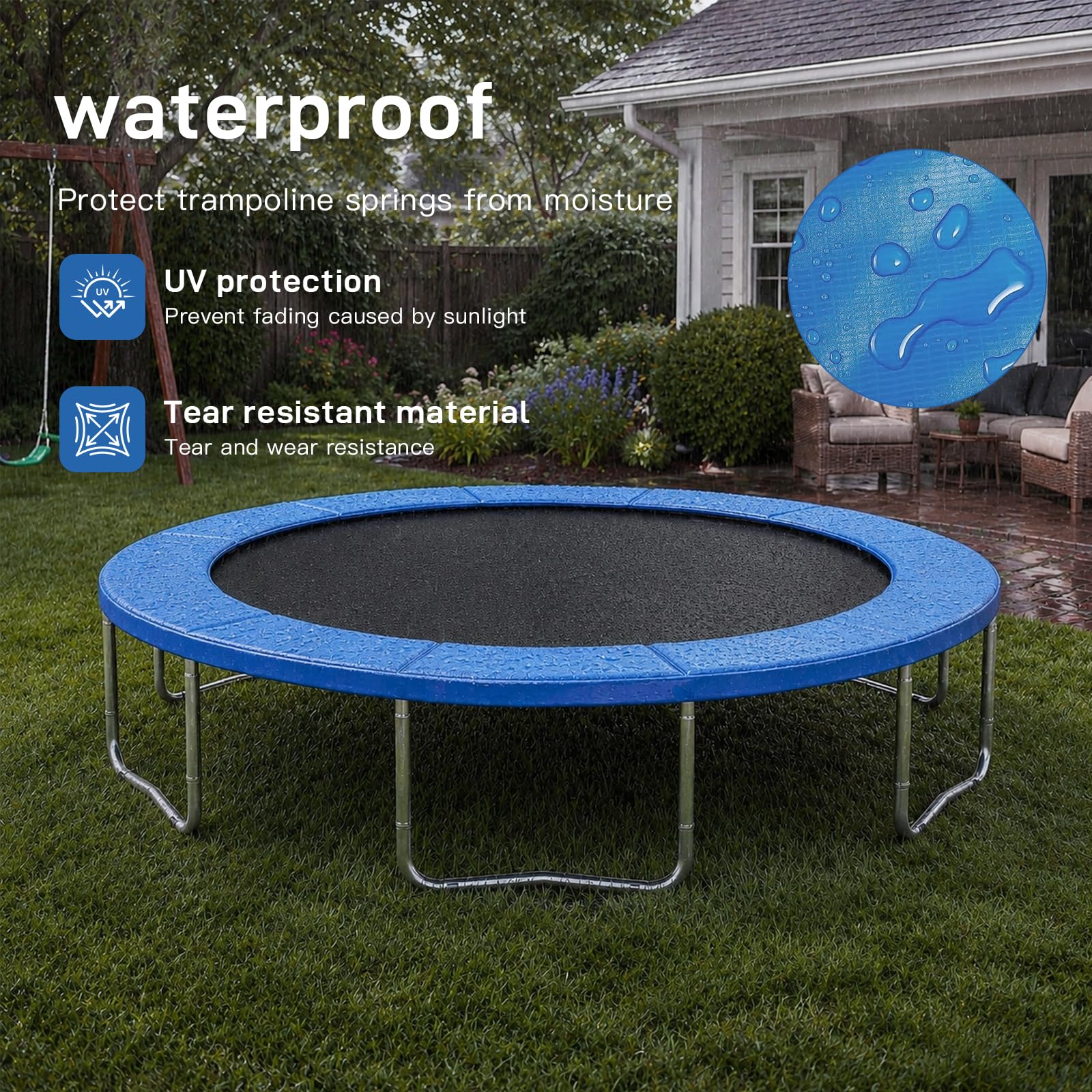 Osłona krawędzi trampoliny, bardzo gruba osłona trampoliny, odporna na promieniowanie UV, odporna na rozerwanie, do trampoliny fitness