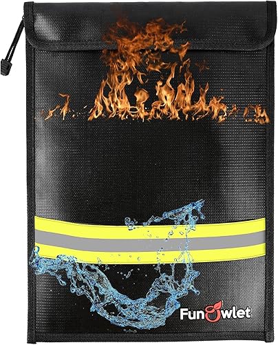 Miniatura 2 de Bolsa impermeable ignífuga para documentos de dinero, paquete de 3 bolsas seguras con cremallera, resistente al fuego y al agua, bolsa organizadora