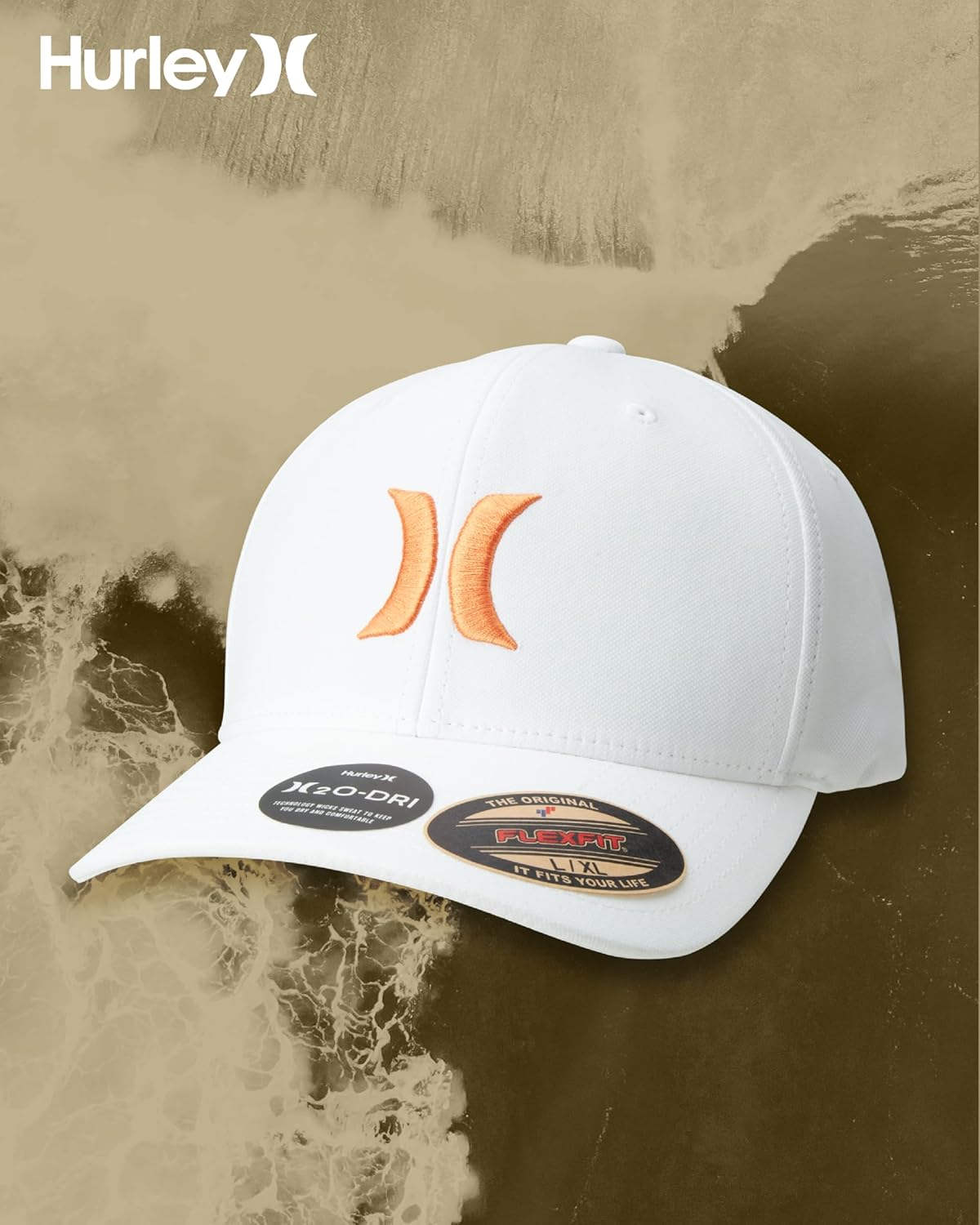 Hurley Mens Baseball Cap - Moisture Wicking Curved Brim Flexfit Fitted Hats for Men with H2O-Dri Sweatband (Sizes: S-XL) - Image 7