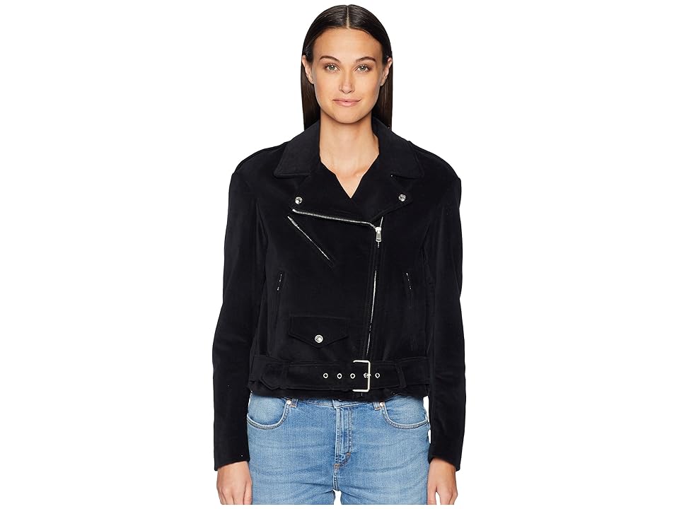 

BELSTAFF Langtry Cotton Velvet Moto Jacket (Black) Women's Coat