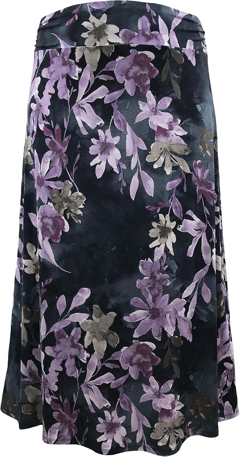 LEEBE Women and Plus Size Rushed Waist A-Line Casual Maxi Skirt (Small-5X)