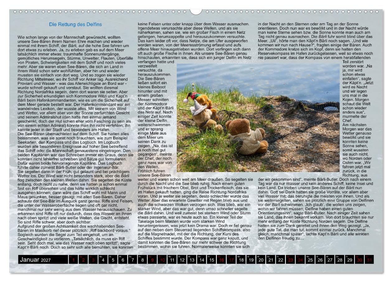 CALVENDO - Neue Abenteuer der See-Bären (Wandkalender 2027 DIN A2 quer), Monatskalender: Das etwas andere "Kinderbuch"...