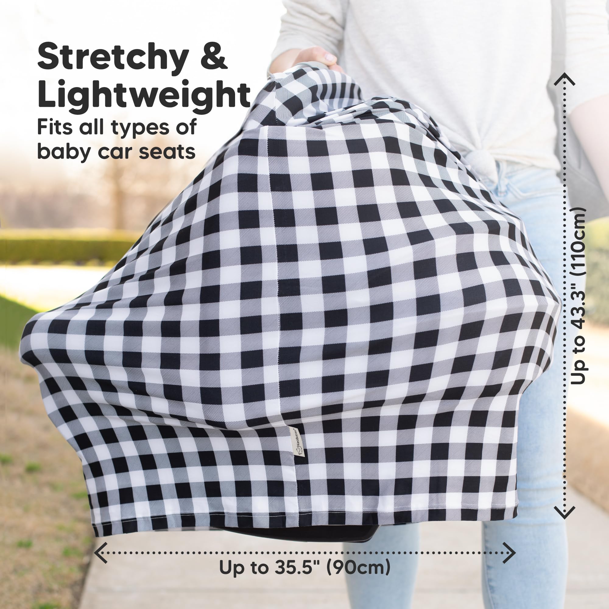 KeaBabies Housse d'allaitement pour les déplacements - Multifonctionnelle, Douce & Respirante Nursing Breastfeeding Cover,Housse de siège auto pour bébé fille,garçon Housse de poussette(Herringbone)