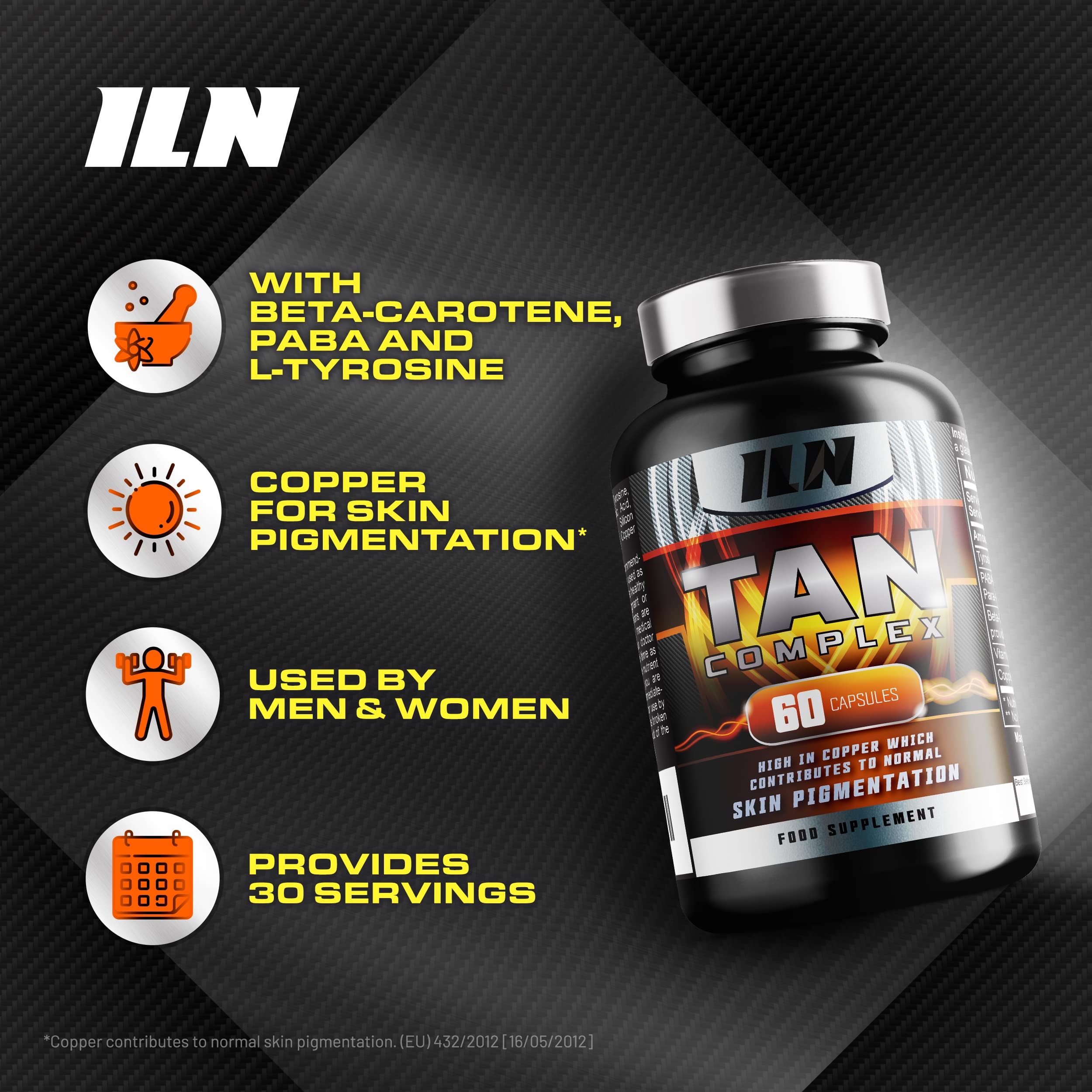 Tan Complex Tanning Tablets with Copper, PABA and BetaCarotene Natural and Safe Tan