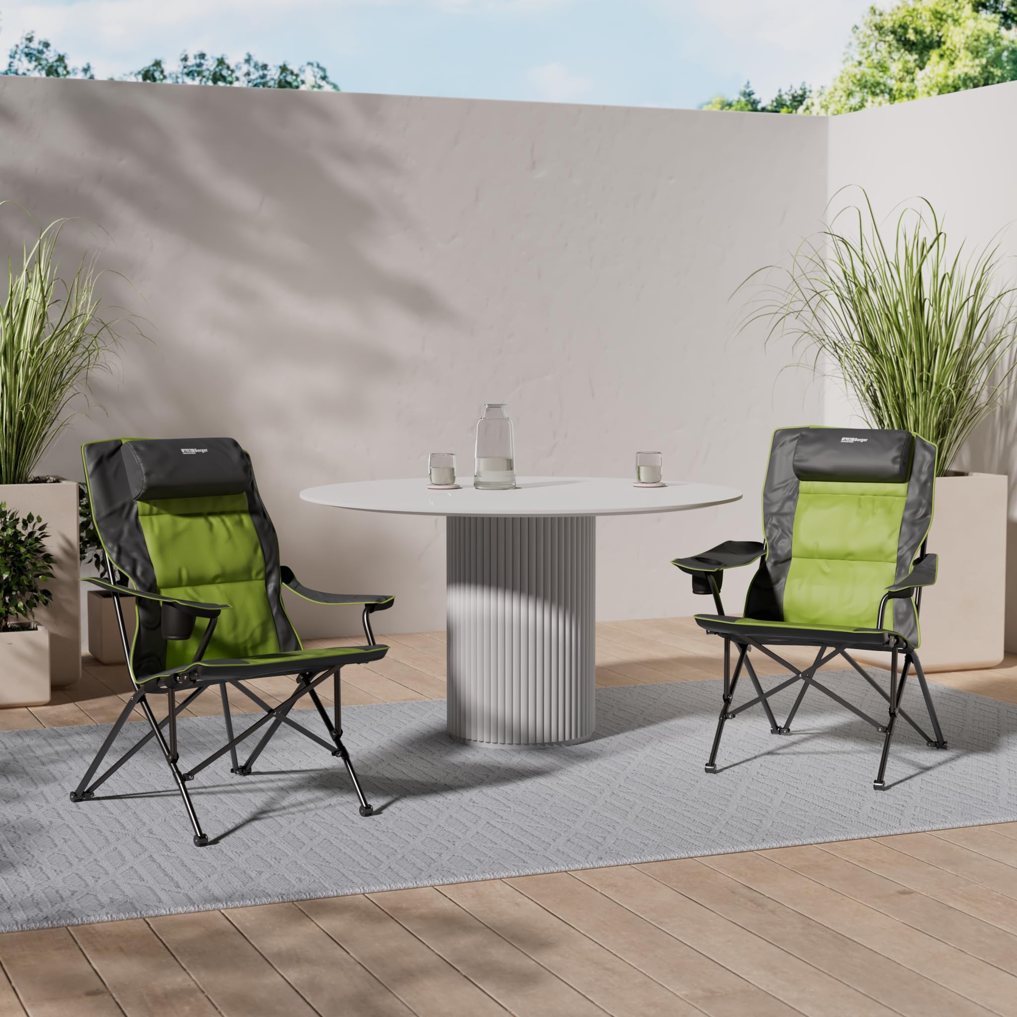 BERGER Siena Faltstuhl | Campingstuhl Faltbar Mit 3-Fach Verstellbarer Rückenlehne & Robuster Armlehne | Bequemer Gartenstuhl Klappstuhl Camping Stuhl Mit Kleinem Packmaß, Belastbar Bis 120 Kg