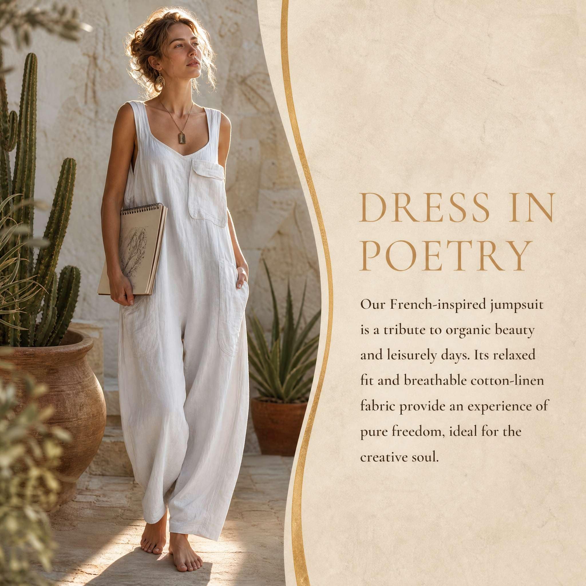 Jumpsuit Damen Sommer Elegant Overall Weites Bein Hosenanzug Baumwolle Leinen Latzhose Baggy Vintage Playsuit Outfit Festlich Hochzeitsgast Romper mit Taschen Freizeitmode Curvy Luftig Onesie